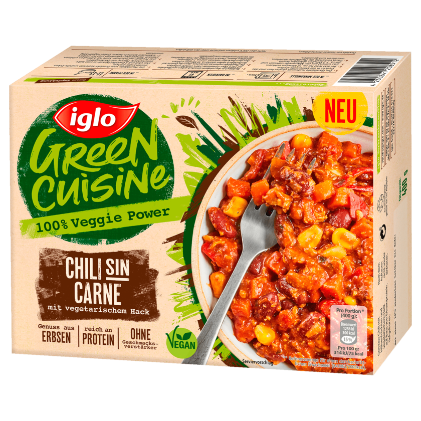 Iglo Green Cuisine Chili sin Carne 400g